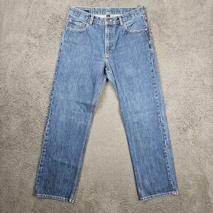H&H Mens 32x32 Straight Leg Medium Wash Blue Denim‎ Jeans 100% Cotton